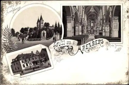 Litho Arenberg Koblenz am Rhein, Kirche, Innenansicht
