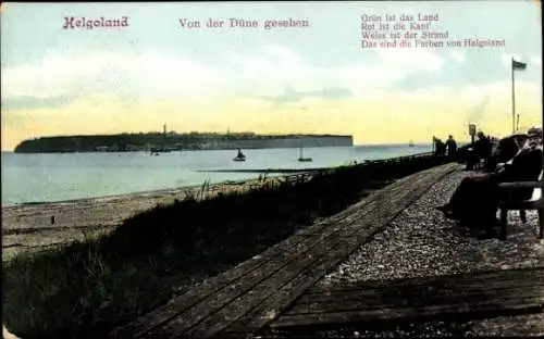 Ak Nordseeinsel Helgoland, von der Düne gesehen