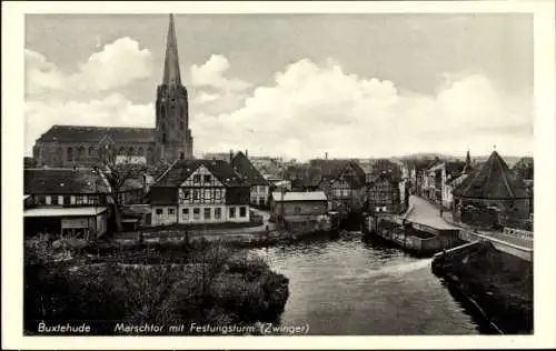 Ak Buxtehude in Niedersachsen, Marschtor, Festungsturm, Zwinger