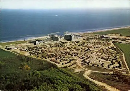 Ak Damp in Schleswig Holstein, Fliegeraufnahme, Panorama