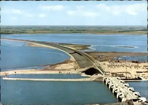 Ak Vollerwiek an der Eider Nordfriesland, Hundeknöll Dithmarschen, Eiderabdämmung, Sperrwerk