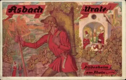 Ak Rüdesheim am Rhein, Asbach Uralt, Weinbrand