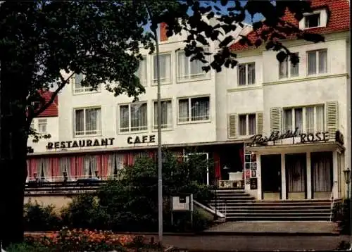 Ak Bad Hersfeld Hessen, Parkhotel Rose, zu Gast bei Lukullus, Außenansicht