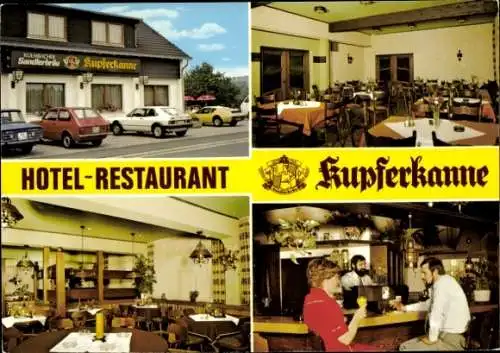 Ak Niederaula Hessen, Hotel-Restaurant Kupferkanne, Tresen, Gastraum, Personen