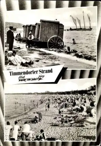 Ak Timmendorf Timmendorfer Strand in Holstein, Umkleiden, Strandkörbe, Badegäste