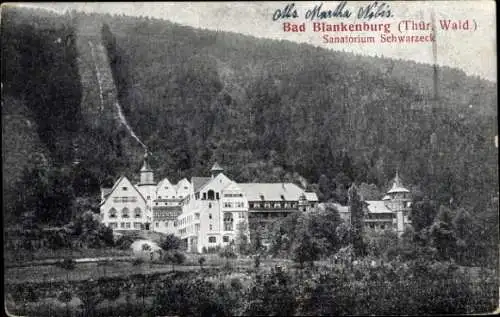 Ak Bad Blankenburg in Thüringen, Sanatorium Schwarzeck