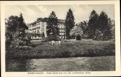 Ak Baden Baden am Schwarzwald, Hotel Belle-Vue, Lichtentaler Allee