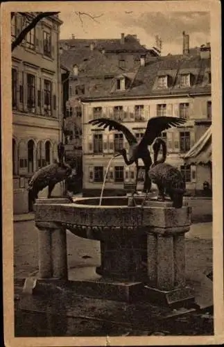 Ak Baden Baden am Schwarzwald, Reiherbrunnen, Sophienstraße