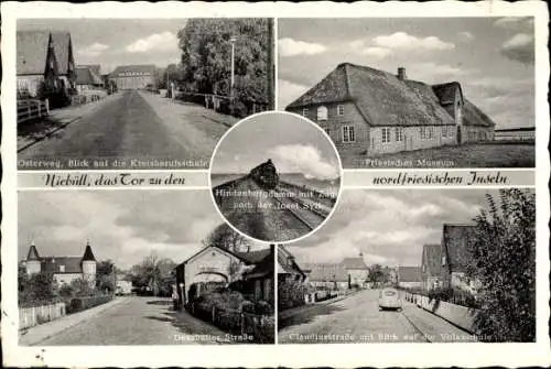 Ak Niebüll in Nordfriesland, Tor zu den nordfriesischen Inseln, Hindenburgdamm, Friesisches Museum