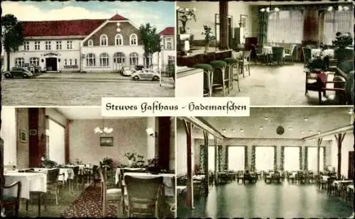 Ak Hademarschen in Holstein, Struves Gasthaus, Außenansicht, Innenräume