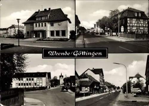 Ak Weende Göttingen in Niedersachsen, Kreissparkasse, Gasthaus Koch, Gemeindehaus, Kirche