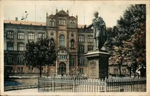 Ak Hansestadt Rostock, Universität, Blücher-Denkmal