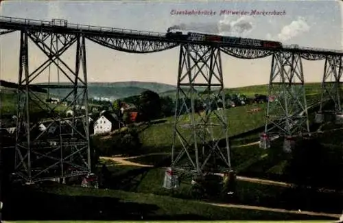 Ak Mittweida in Sachsen, Eisenbahnbrücke