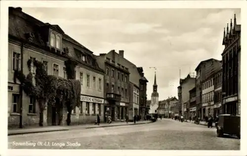 Ak Spremberg in der Lausitz, Lange Straße, Deutsche Notenbank