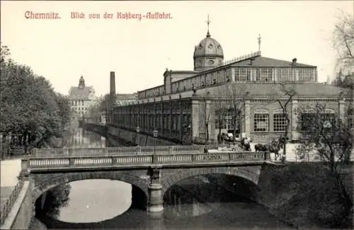 Ak Chemnitz in Sachsen, Brücke, Blick von der Kaßberg-Auffahrt