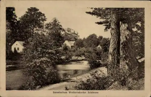 Ak Woltersdorf bei Berlin, Woltersdorfer Schleuse, Sanatorium