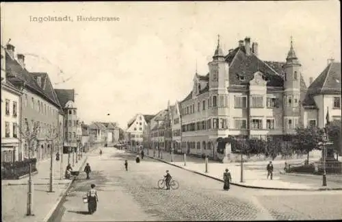 Ak Ingolstadt an der Donau Oberbayern, Harderstraße