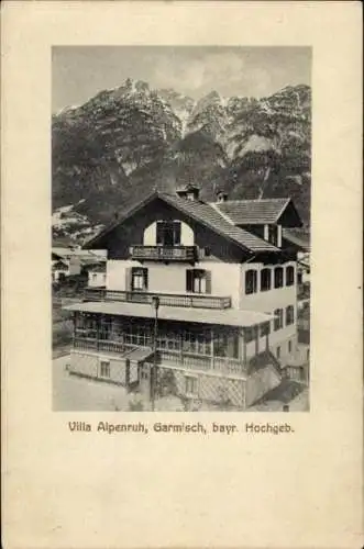 Ak Garmisch Partenkirchen in Oberbayern, Villa Alpenruh