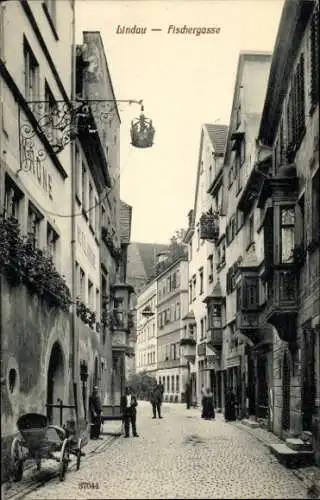 Ak Lindau am Bodensee Schwaben, Fischergasse