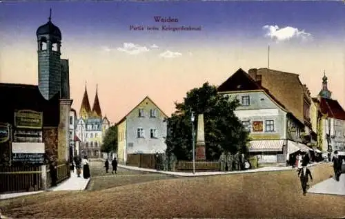 Ak Weiden in der Oberpfalz, Kriegerdenkmal, Kirche