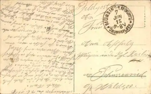 Ak Münsingen in Württemberg, Truppenübungsplatz, Eingang Kommandatur, Offizierspeiseanstalt