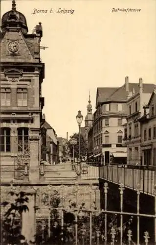 Ak Borna in Sachsen, Bahnhofstraße, Brücke