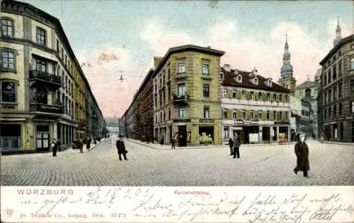 Ak Würzburg am Main Unterfranken, Kaiserstraße