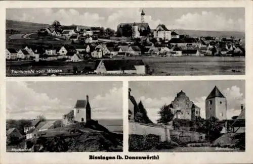 Ak Bissingen Schwaben, Totalansicht vom Westen, Hochstein, Schloss