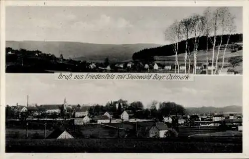 Ak Friedenfels in der Oberpfalz, Bayr. Ostmark, Blick auf den Ort mit Steinwald