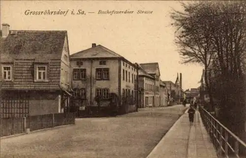 Ak Großröhrsdorf in Sachsen, Bischofswerdaer Straße