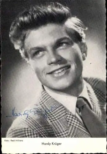 Ak Schauspieler Hardy Krüger, Portrait, Autogramm