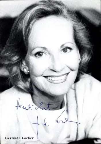 Ak Schauspielerin Gerlinde Locker, Portrait, Autogramm