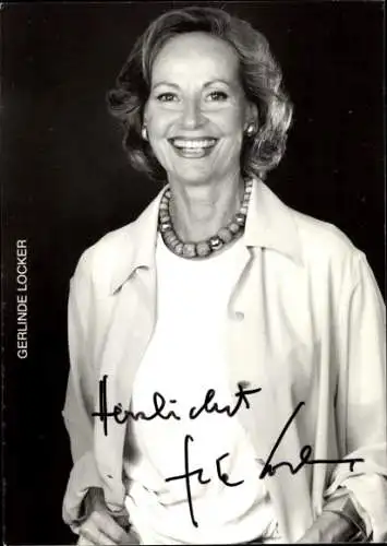 Ak Schauspielerin Gerlinde Locker, Portrait, Autogramm
