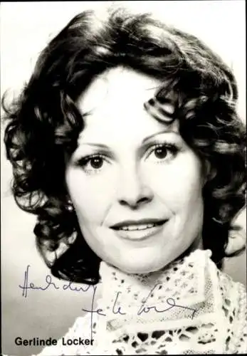 Ak Schauspielerin Gerlinde Locker, Portrait, Autogramm