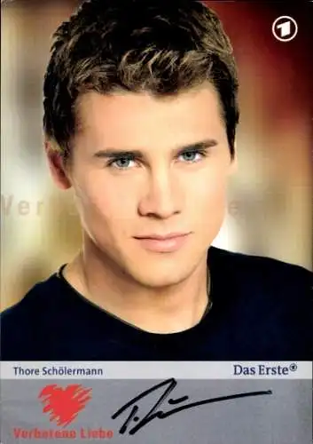 Ak Schauspieler Thore Schölermann, Portrait, Autogramm. ARD, Verbotene Liebe
