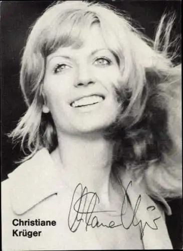 Ak Schauspielerin Christiane Krüger, Portrait, Autogramm