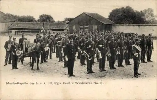 Ak Musikkapelle, KuK Infanterie Regiment Freiherr von Waldstätten No. 81
