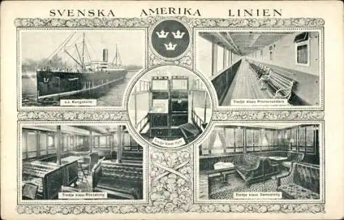 Ak Dampfer SS Kungsholm, Innenansichten, Svenska Amerika Linien