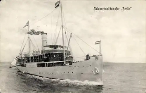 Ak Dampfschiff Berlin, Salonschnelldampfer, Swinemünder Dampfschifffahrtsgesellschaft