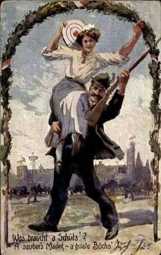 Künstler Ak Hamburg, 16. Deutsches Bundesschießen 1909