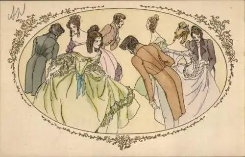 Künstler Ak Elegante tanzende Paare