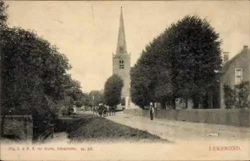 Ak Lexmond Leksmond Utrecht, Straßenpartie, Kirche