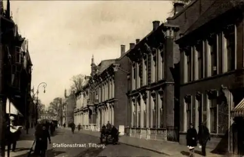 Ak Tilburg Nordbrabant Niederlande, Stationsstraat