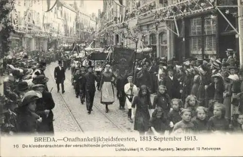 Ak Breda Nordbrabant Niederlande, Unabhängigkeitsfeierlichkeiten, 18. September 1913