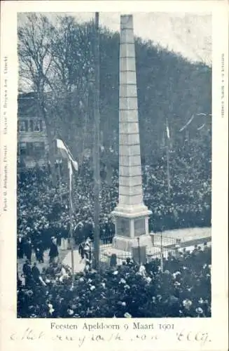 Ak Apeldoorn Gelderland, Fest, Denkmal, 1901