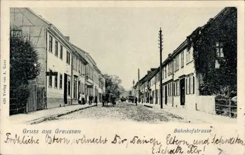 Ak Greußen in Thüringen, Bahnhofstraße