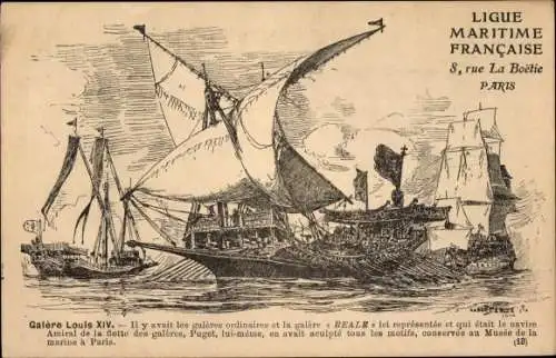 Künstler Ak Segelschiffe im Hafen, Louis XIV