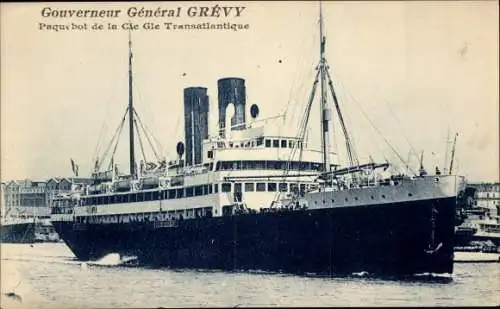 Ak Paquebot Gouverneur Général Grévy, CGT, Französische Linie