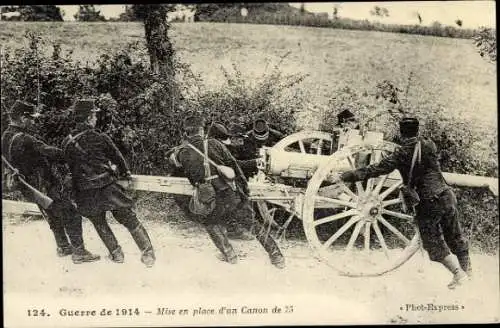 AK Französische Armee, Artillerie, Geschütze, I WK