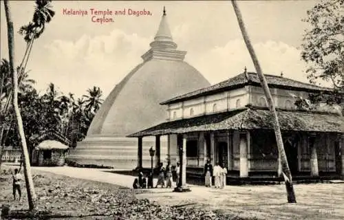 Ak Colombo Sri Lanka Ceylon, Kelaniya-Tempel, Dagoba